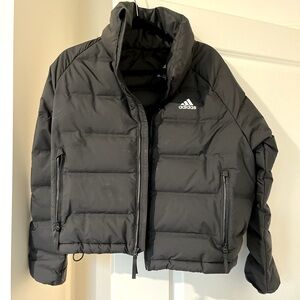 ADIDAS black womens adjustable cropped puffer size SMALL